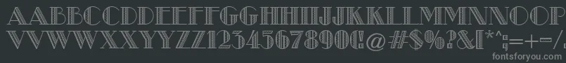 フォントMetroRetroA – 黒い背景に灰色の文字