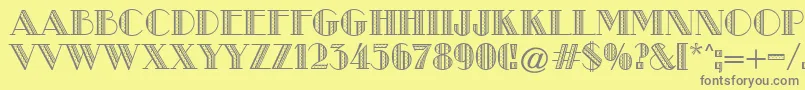 MetroRetroA Font – Gray Fonts on Yellow Background