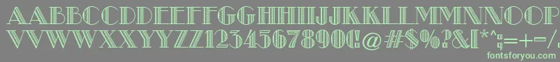 MetroRetroA Font – Green Fonts on Gray Background