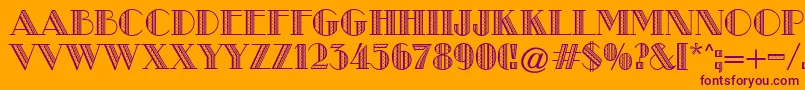 MetroRetroA Font – Purple Fonts on Orange Background