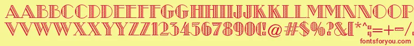 MetroRetroA Font – Red Fonts on Yellow Background