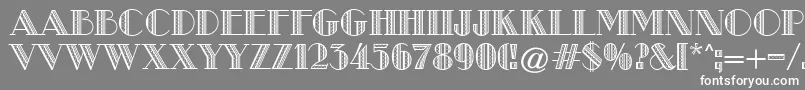 フォントMetroRetroA – 灰色の背景に白い文字