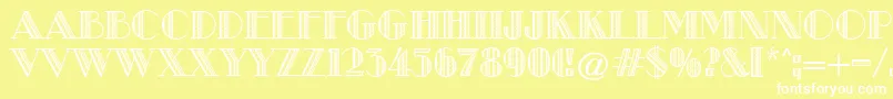 MetroRetroA Font – White Fonts on Yellow Background