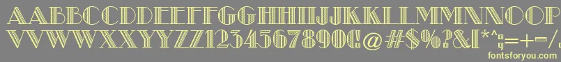 MetroRetroA Font – Yellow Fonts on Gray Background