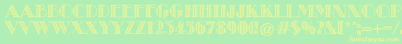 Подробнее о шрифте MetroRetroA Шрифт MetroRetroA – жёлтые шрифты на зелёном фоне