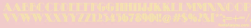 MetroRetroA Font – Yellow Fonts on Pink Background