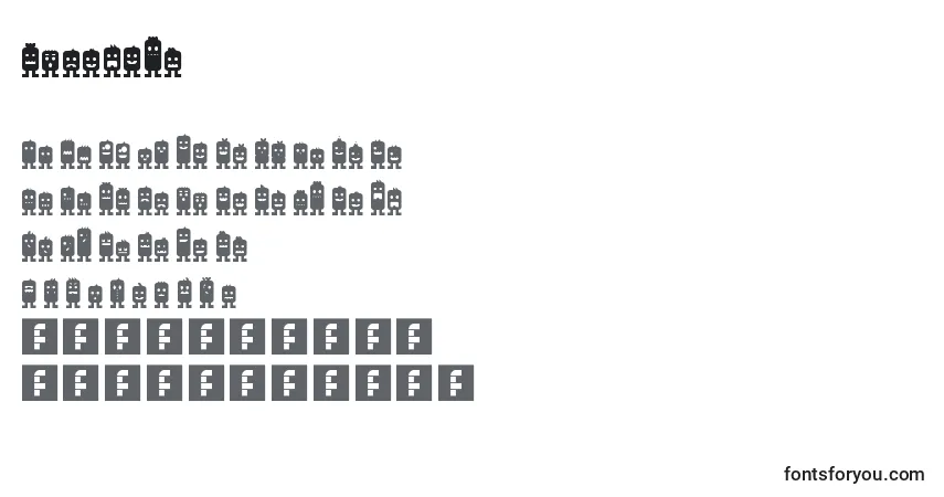Schriftart Monsterz (134810) – Alphabet, Zahlen, spezielle Symbole