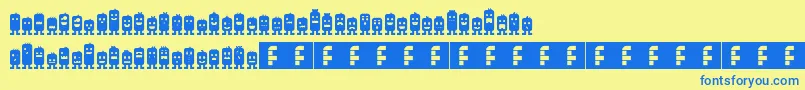 monsterz Font – Blue Fonts on Yellow Background