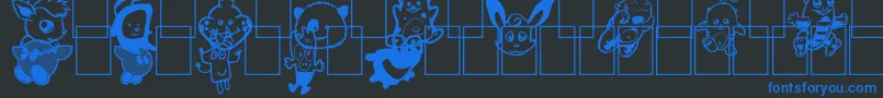 Подробнее о шрифте Monstres de Poche Шрифт Monstres de Poche – синие шрифты на чёрном фоне