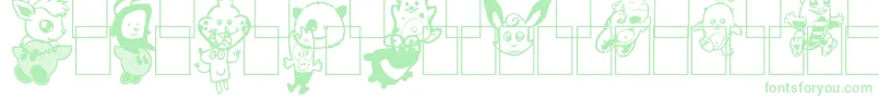Monstres de Poche-fontti – vihreät fontit valkoisella taustalla