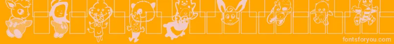 More about Monstres de Poche Font Monstres de Poche Font – Pink Fonts on Orange Background