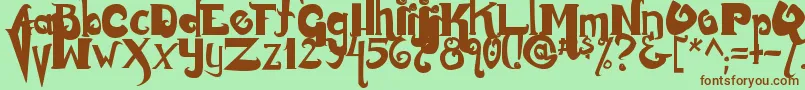 Monstur Font – Brown Fonts on Green Background