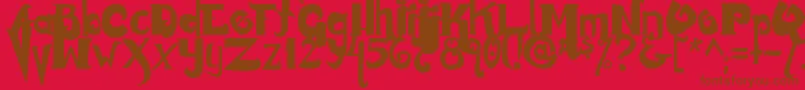 Czcionka Monstur – brązowe czcionki na czerwonym tle