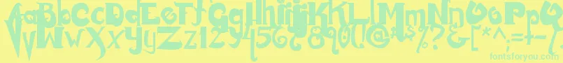 Monstur Font – Green Fonts on Yellow Background