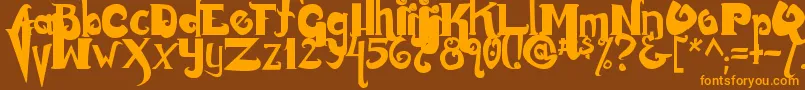 Monstur Font – Orange Fonts on Brown Background