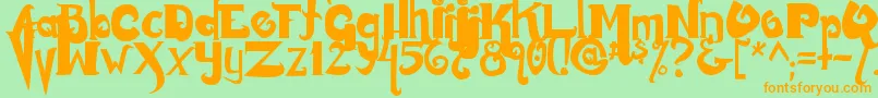 Monstur Font – Orange Fonts on Green Background