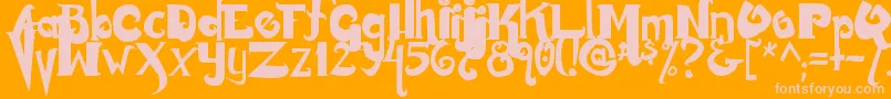 Monstur Font – Pink Fonts on Orange Background