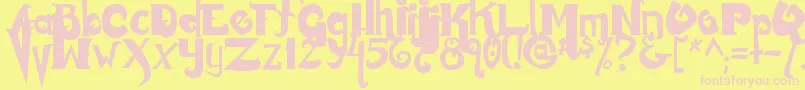 Monstur Font – Pink Fonts on Yellow Background