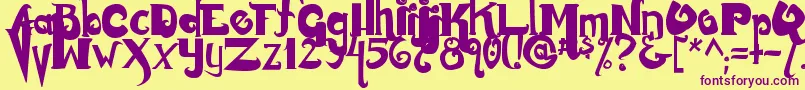 Monstur Font – Purple Fonts on Yellow Background