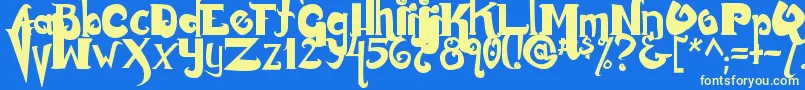 Monstur Font – Yellow Fonts on Blue Background