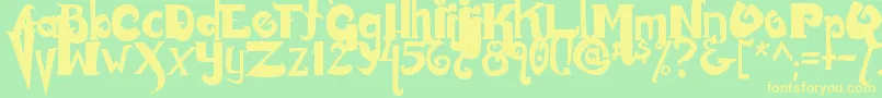 Monstur Font – Yellow Fonts on Green Background