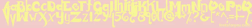Monstur Font – Yellow Fonts on Pink Background
