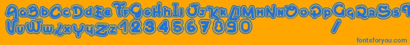 Mont Royal Font – Blue Fonts on Orange Background