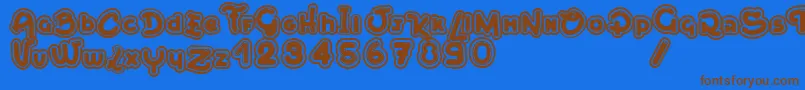 Mont Royal Font – Brown Fonts on Blue Background
