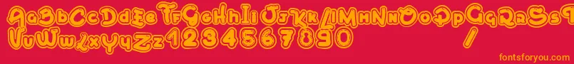 Mont Royal Font – Orange Fonts on Red Background