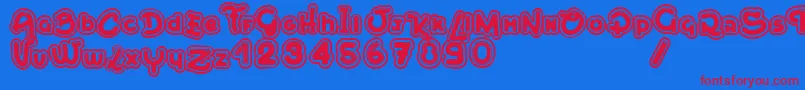 Mont Royal Font – Red Fonts on Blue Background