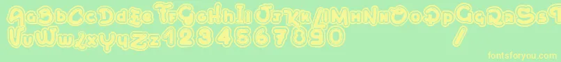 Mont Royal Font – Yellow Fonts on Green Background