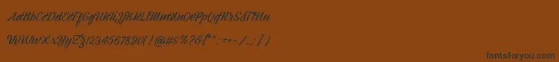 Montagne Script Free Demo-Schriftart – Schwarze Schriften auf braunem Hintergrund