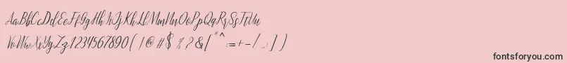 Fonte montalia script – fontes pretas em um fundo rosa