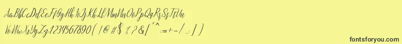 Шрифт montalia script – чёрные шрифты на жёлтом фоне
