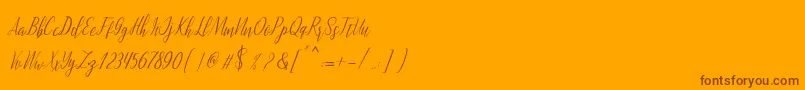 Fonte montalia script – fontes marrons em um fundo laranja