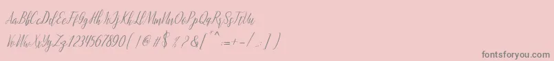 Fonte montalia script – fontes cinzas em um fundo rosa