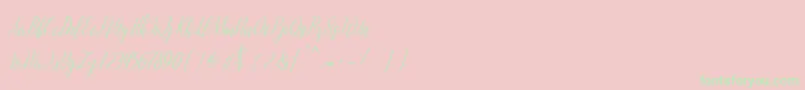 Fonte montalia script – fontes verdes em um fundo rosa