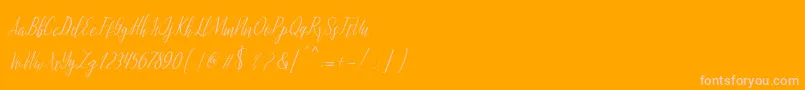 フォントmontalia script – オレンジの背景にピンクのフォント