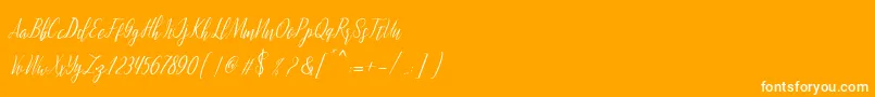 Czcionka montalia script – białe czcionki na pomarańczowym tle