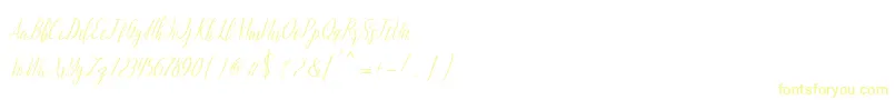 montalia script-Schriftart – Gelbe Schriften auf weißem Hintergrund