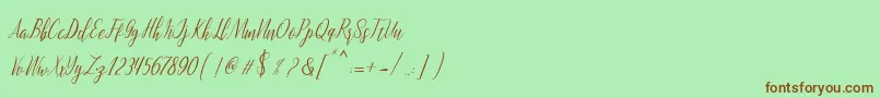 More about montalia script Font montalia script Font – Brown Fonts on Green Background