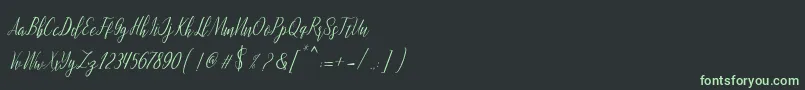 Шрифт montalia script – зелёные шрифты на чёрном фоне
