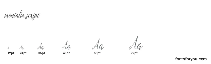 Montalia script (134817) Font Sizes