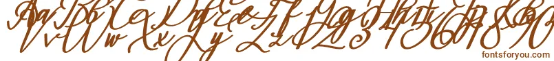 Czcionka Montapallier BOLD ITALIC – brązowe czcionki na białym tle