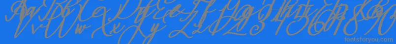 Fonte Montapallier BOLD ITALIC – fontes cinzas em um fundo azul