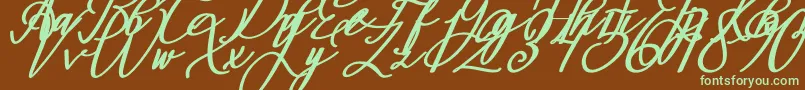 Шрифт Montapallier BOLD ITALIC – зелёные шрифты на коричневом фоне