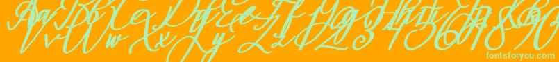 fuente Montapallier BOLD ITALIC – Fuentes Verdes Sobre Fondo Naranja