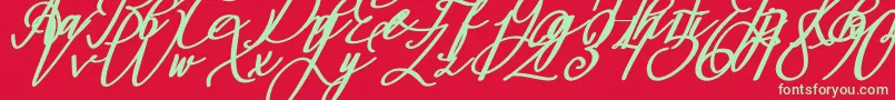 fuente Montapallier BOLD ITALIC – Fuentes Verdes Sobre Fondo Rojo