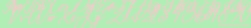 Montapallier BOLD ITALIC-Schriftart – Rosa Schriften auf grünem Hintergrund