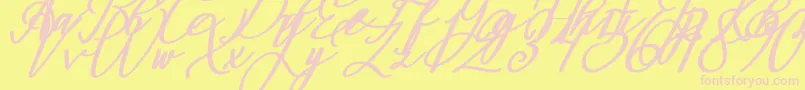 fuente Montapallier BOLD ITALIC – Fuentes Rosadas Sobre Fondo Amarillo